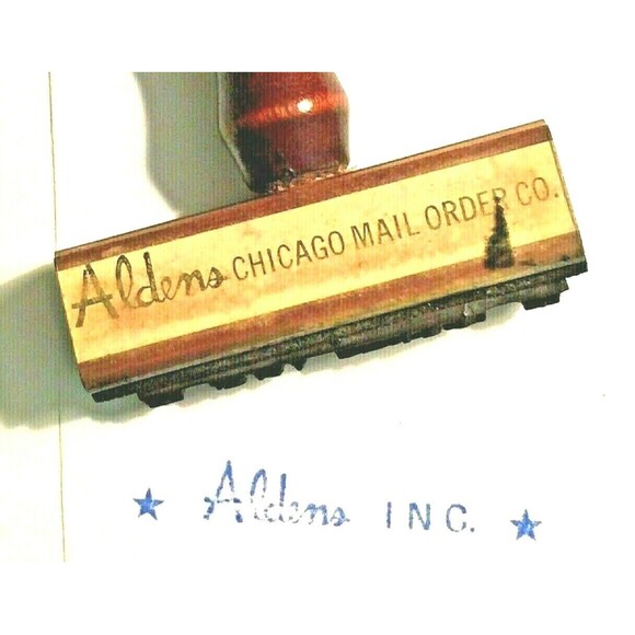 Aldens Chicago Mail Order Co Rubber Hand Stamp Rueffer Advertising Wisconsin Vtg - Picture 2 of 5